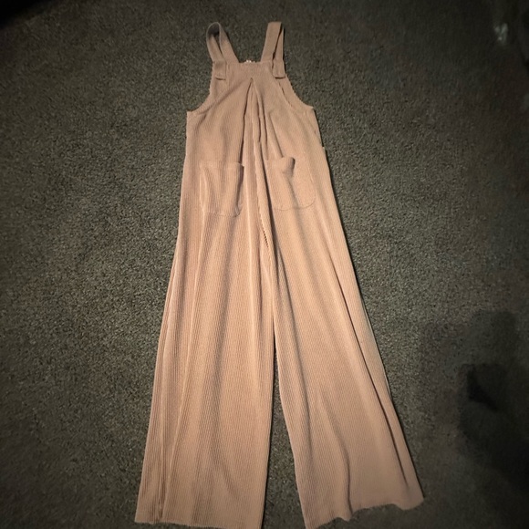 BiBi Ribbed Wide-Leg Jumpsuit in Camel - Picture 13 of 15